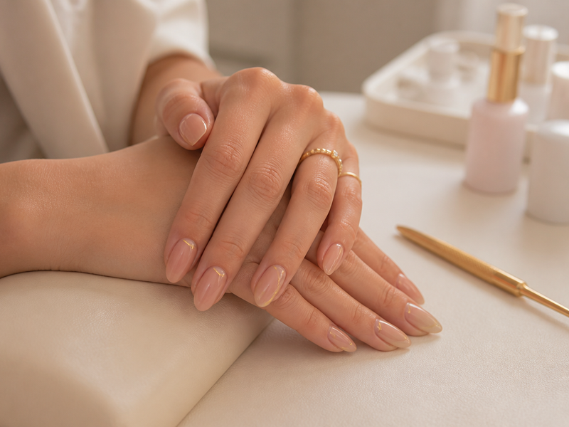 Unhas finalizadas com esmaltação elegante